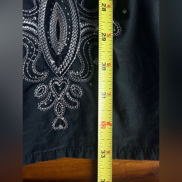 Vintage 2000s Forever 21 Black Silk Embroidered Dress M Y2K Gothic Fairy Grunge - Picture 6 of 7